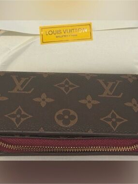 Louis Vuitton Brown Monogram Continental Wallet with Burgundy Interior